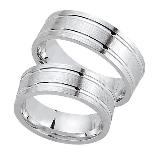 Schwarz Trauringe / Partnerringe Silber 925 SW925-025 Sterlingsilber feinmatt