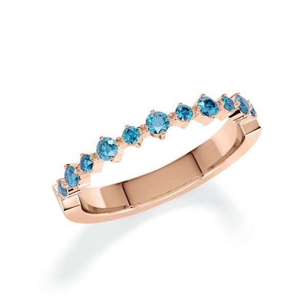 Memoire/Vorsteckring Rotgold 585/- zus. 0,320 ct, Skyblue - RU-1807-46