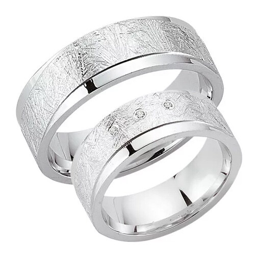 Schwarz Trauringe Partnerringe Silber 925 Zirkonia SW925-030 Sterlingsilber kreismatt