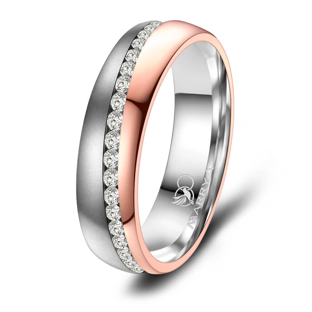 Damenring Edelstahl Roségold plattiert Marrya ES-33