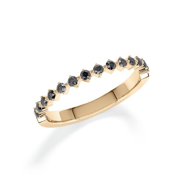 Memoire- Vorsteckring Roségold 585 zus. 0,260ct. Black Rubin 1806