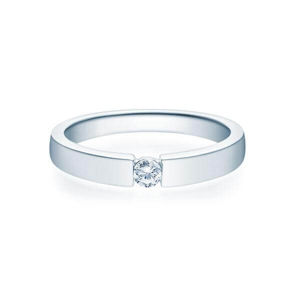 Verlobungsring Spannring 18012 Platin Brillant TW,SI Rubin RU-1499