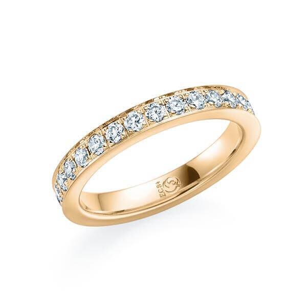 Diamantring Memoire Roségold 375 zus. 1,300ct. tw/si Rubin RU-1558