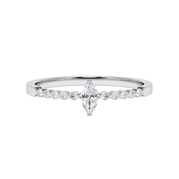 Diamantring Weißgold 333 Marquise-Diamant zus. 0,300ct. Rubin RU-1792