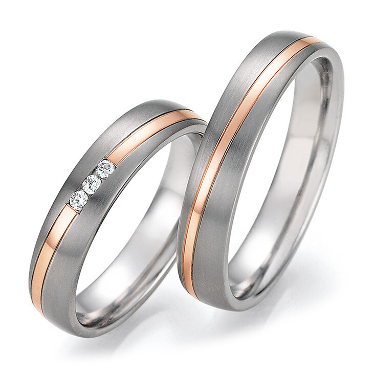 Collection Ruesch Trauringe Titan Rotgold 78/10030 & 78/10040