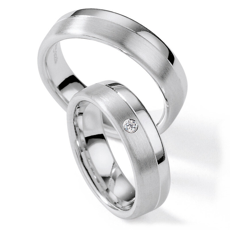 Collection Ruesch Trauringe Weißgold 55/01100 White Style Silver Brilliance 