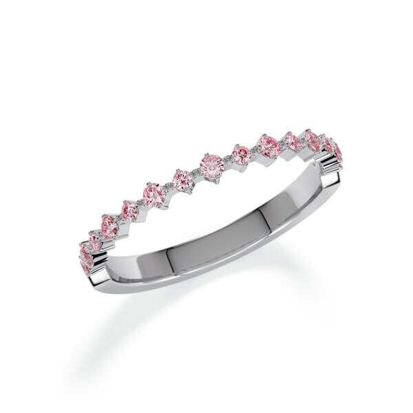 Memoire/Vorsteckring Graugold 585/- zus. 0,220 ct, Pink - RU-1807-35