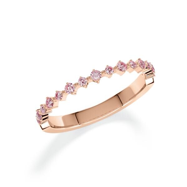 Memoire/Vorsteckring Rotgold 585/- zus. 0,220 ct, Pink - RU-1807-34