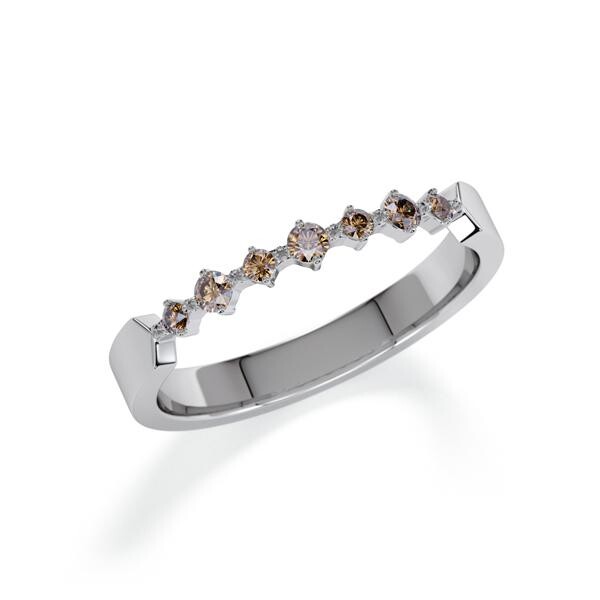 Memoire/Vorsteckring Graugold 585/- zus. 0,150 ct, Cognac - RU-1807-60