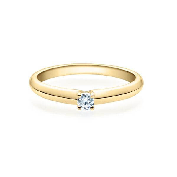 Verlobungsring Gelbgold 585/- zus. 0,080 ct, w, si - RU-1507-9