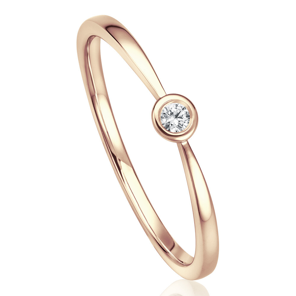 bella luce Solitaire Ring Roségold Brillant 0.040 ct. w/si