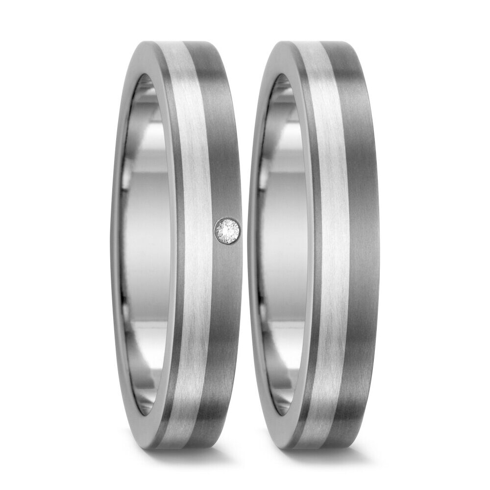 TitanFactory Trauringe Titan Silber 925 Brillant 51221