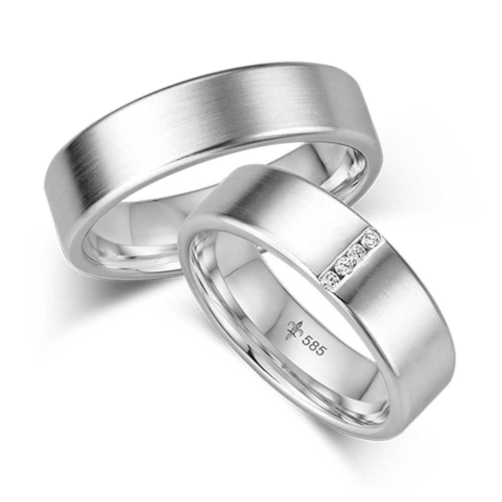 Giloy Trauringe Juliette TR-0-00007 & TR-1-00007 Weißgold