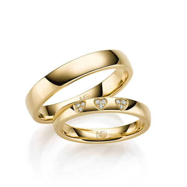 Paar Trauringe / Eheringe Gelbgold 333/- zus. 0,045 ct, tw, si - RU-1701-1