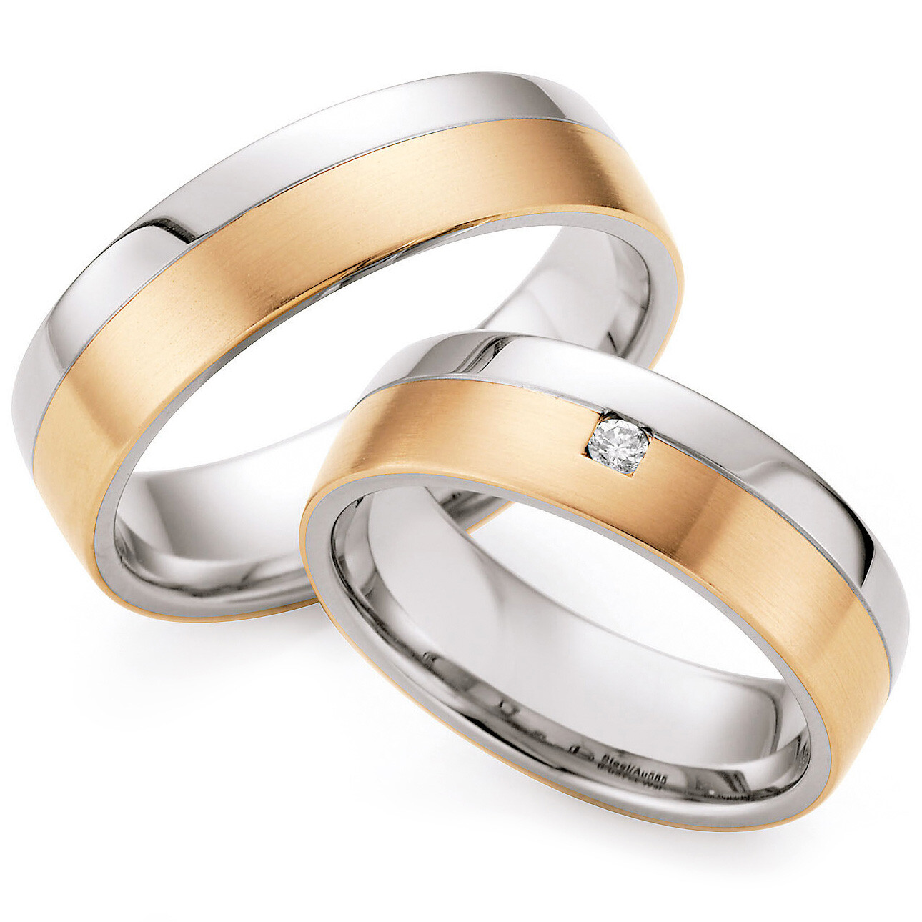 Collection Ruesch Trauringe Eheringe Rotgold Palladium Brillant 88/05020