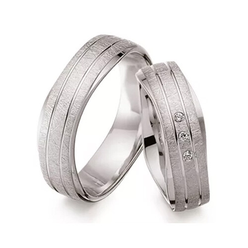 Schwarz Trauringe Partnerringe Silber 925 Zirkonia SW925-103