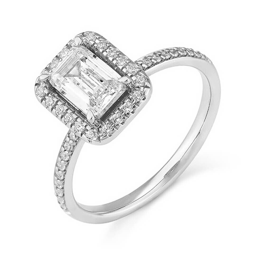 Verlobungsring Emerald Weißgold Lab-Grown Diamanten Breuning