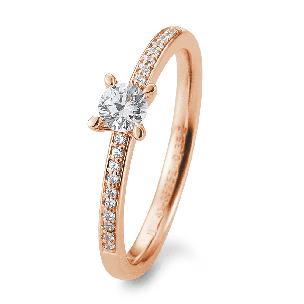 Breuning Verlobungsring Pavé 41/85952 Rotgold Brillant 0.350 ct.