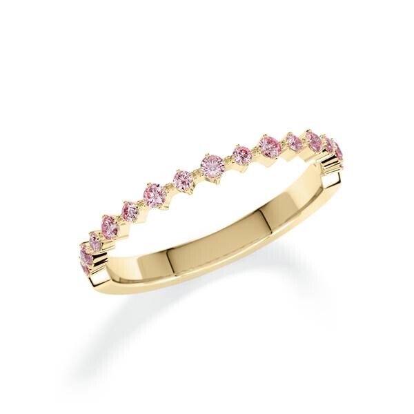 Memoire/Vorsteckring Gelbgold 750/- zus. 0,220 ct, Pink - RU-1807-32