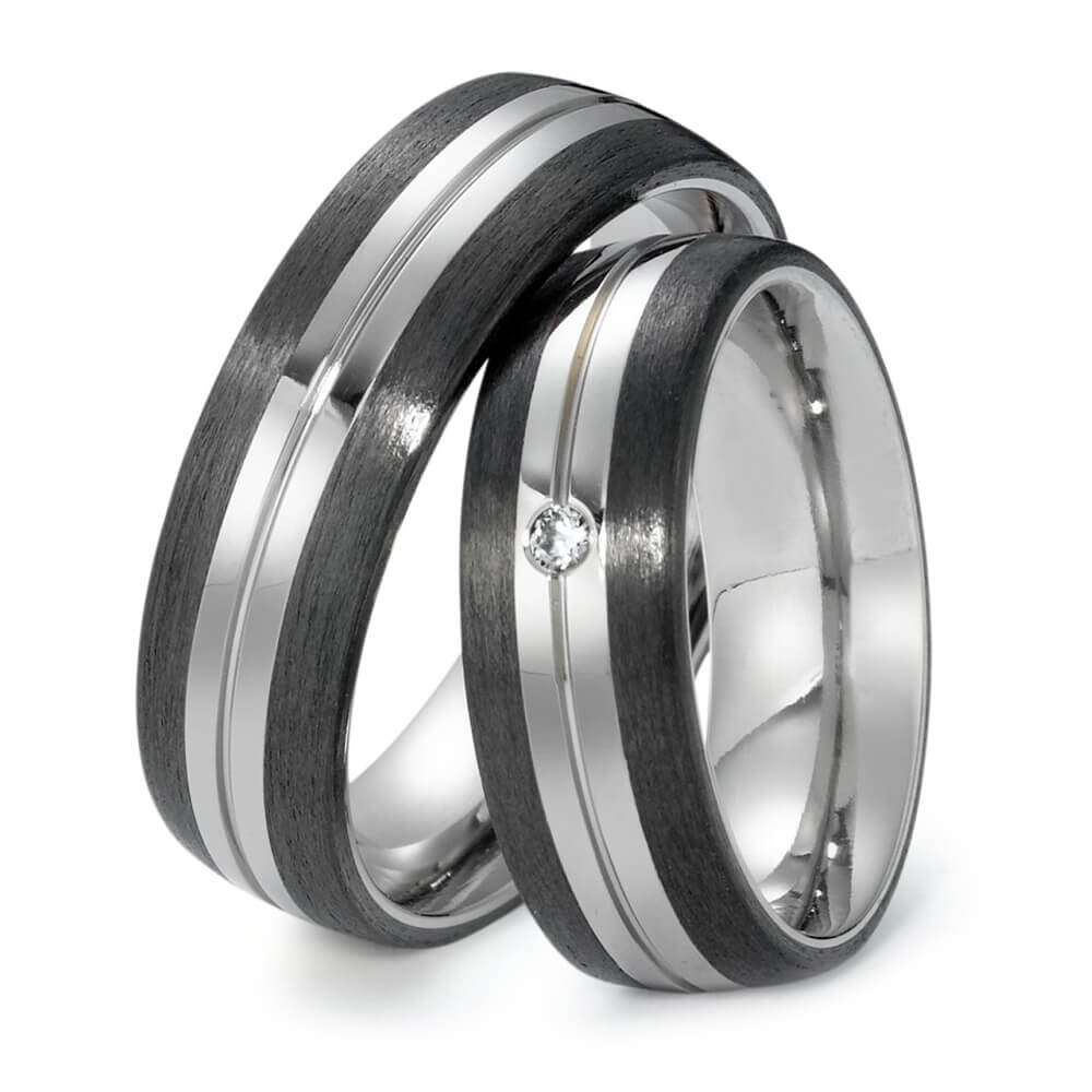 Trauringe Titan Carbon Brillant TitanFactory 52474