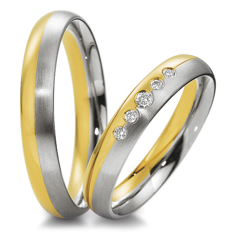 Breuning Trauringe 48/04043 & 48/04044 Gelbgold & Weißgold