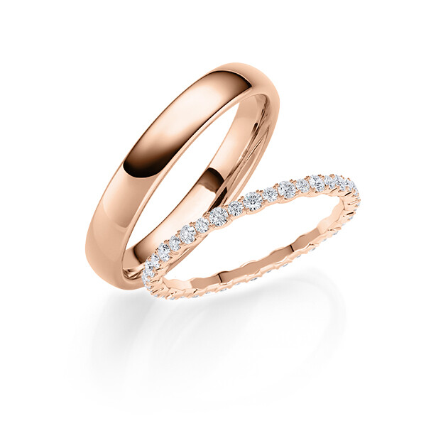 Trauringe Memoire Eheringe Rotgold Rubin RU-1823