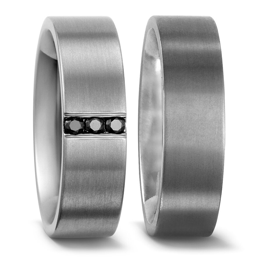 Trauringe Titan Brillant Black TitanFactory 50975-233 & 50972