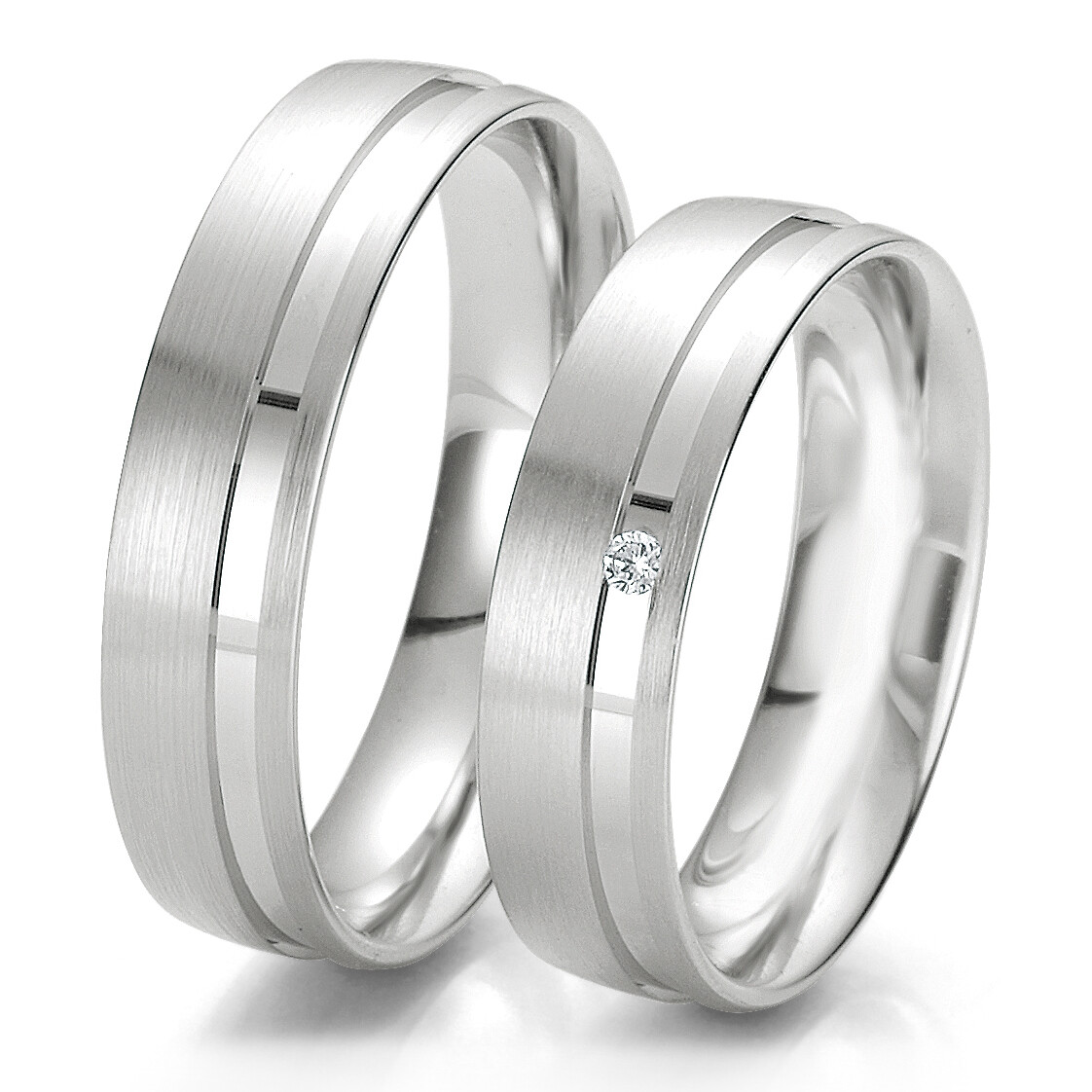 Breuning Trauringe 48/06223 & 48/06224 Weißgold