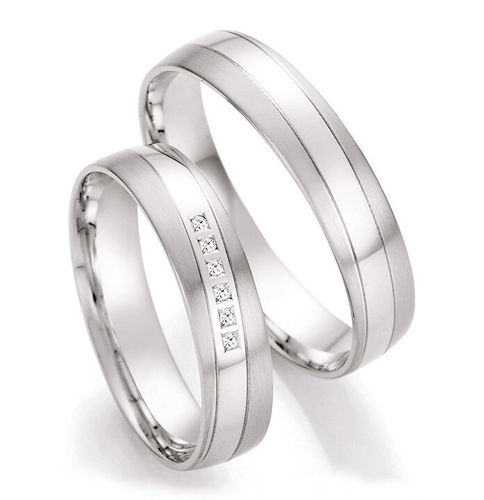 Trauringe Weißgold Brillant Collection Ruesch 66/41090 & 66/41100