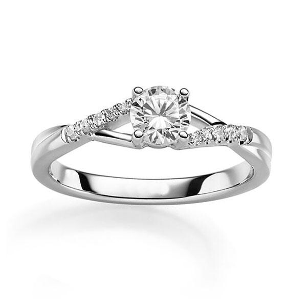 Verlobungsring Weißgold 585 zus. 0,560ct Lab Grown & TW/SI Rubin RU-1831