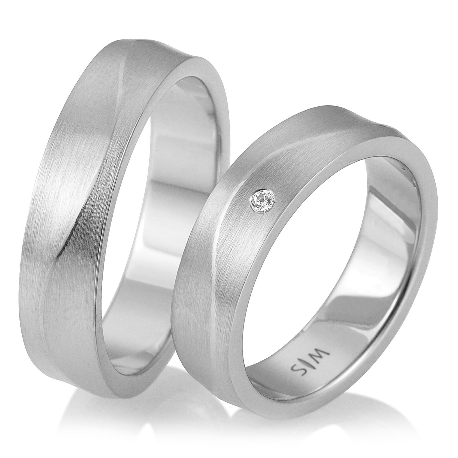 Trauringe Weißgold Brillant Saint Maurice 49/85560 & 49/85561