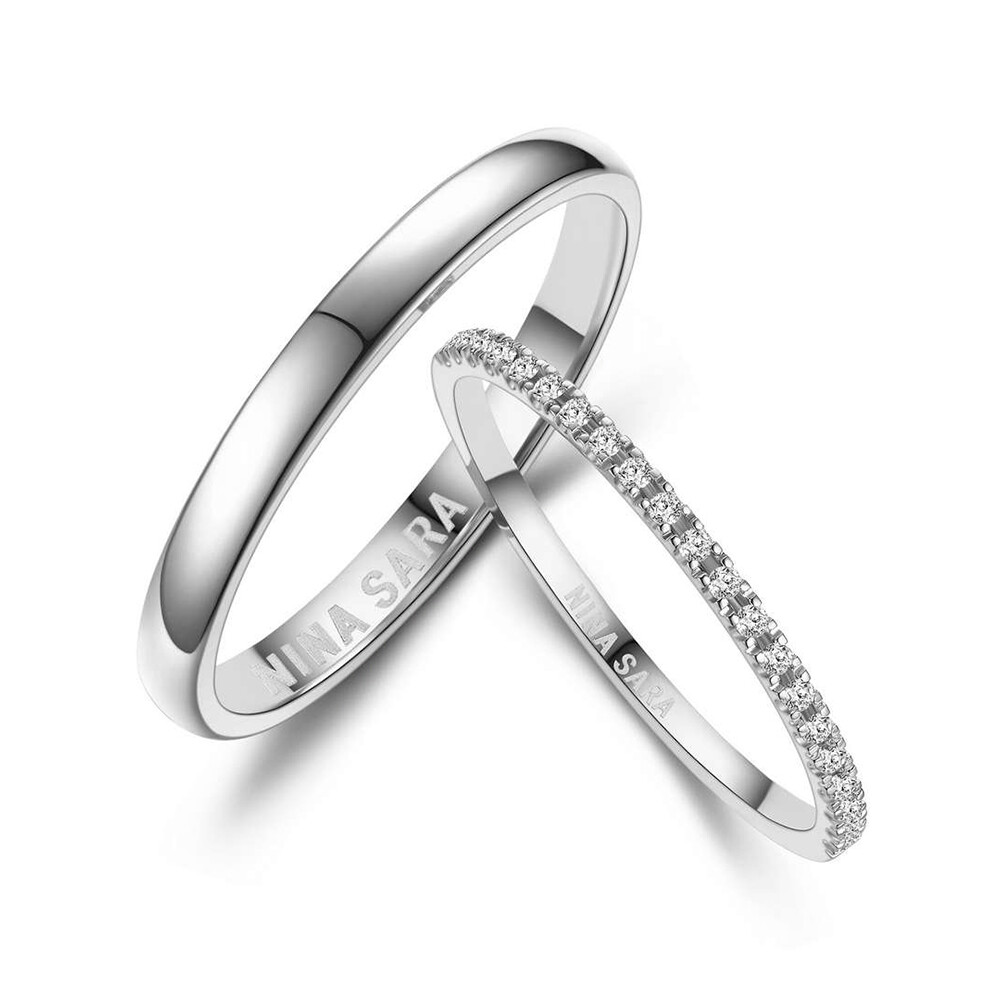 Eheringe Weißgold Brillant Nina Sara NS-535