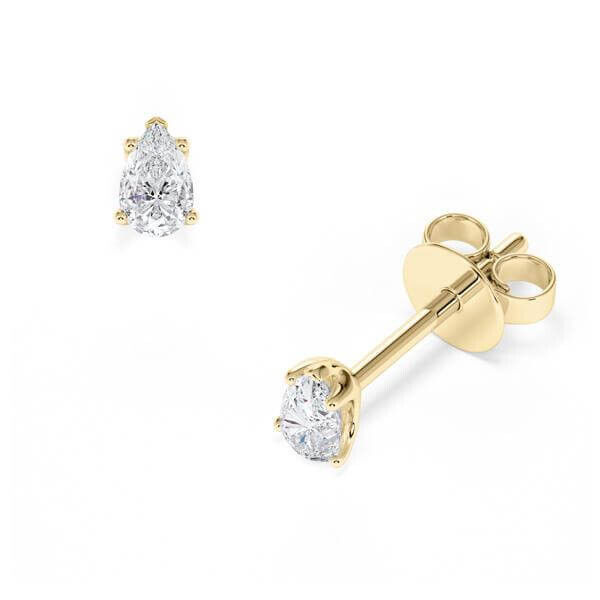 Ohrstecker Gelbgold Tropfen Diamant Rubin RU-1779