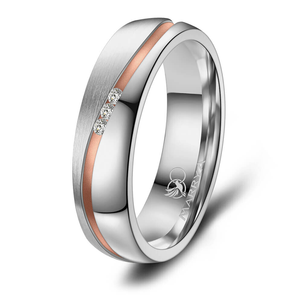 Damenring Edelstahl Rosé plattiert Marrya ES-11