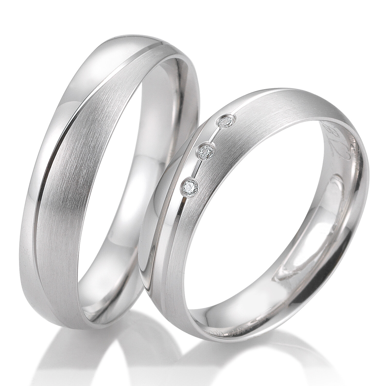 Breuning Trauringe Weißgold 585 Brillant 48/057019 & 48/05720