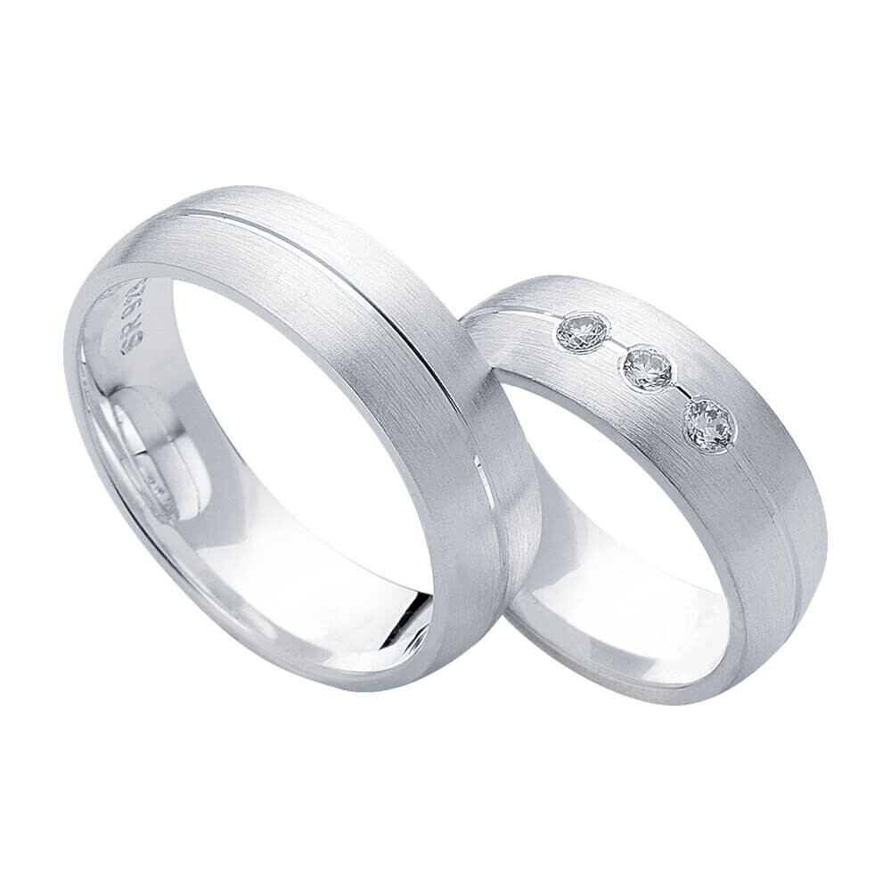 Partnerringe Heartbeat Silber 925 Rubin S27