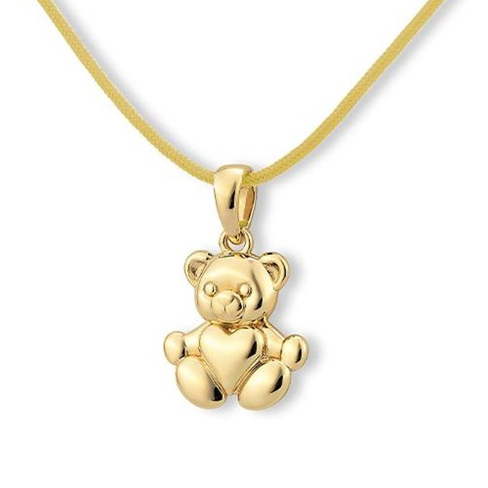 Collier Kids Teddybär Silber vergoldet Breuning 64-01243 - Band gelb