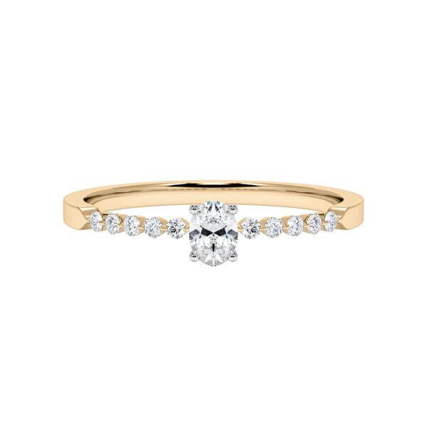 Diamantring Roségold 585 & Platin 950 Oval Diamant zus. 0,300ct. Rubin RU-1788