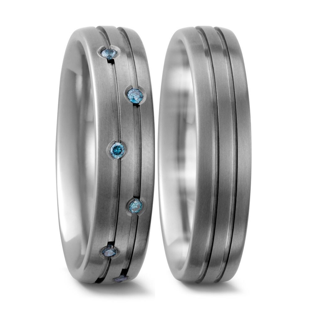Trauringe Titan Brillant Blue TitanFactory 51735 & 51731