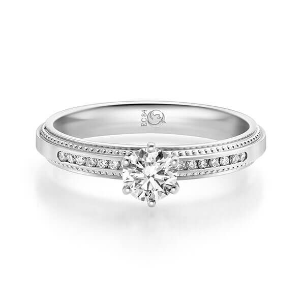 Diamantring Palladium 585 zus. 0,470 ct, tw,si Brillant Rubin RU-1715-6