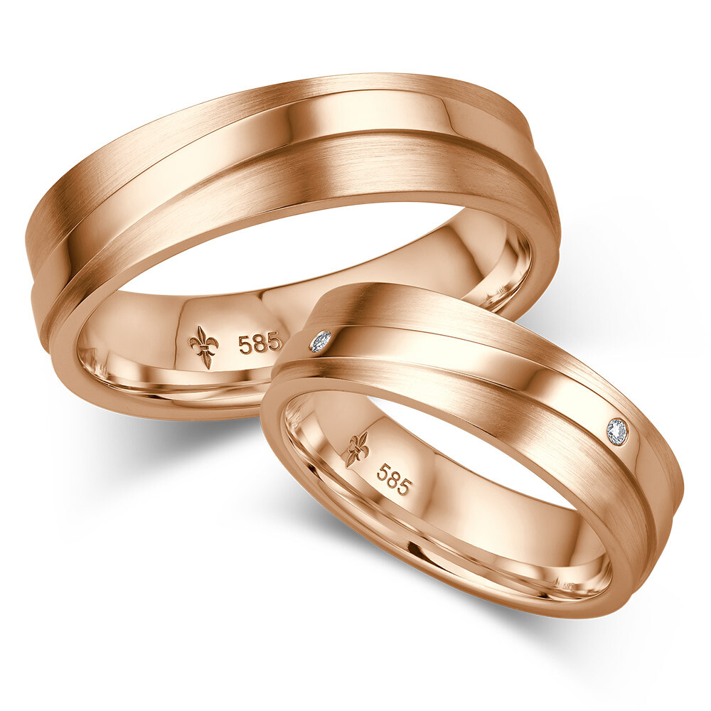 Giloy Trauringe Justine Rotgold TR-0-00027 & TR-1-00027