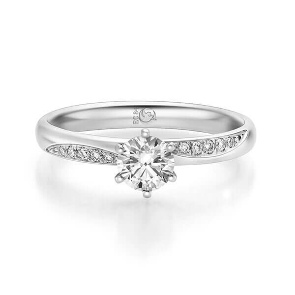 Diamantring Weißgold 333 zus. 0,572 ct, tw,si Brillant Rubin RU-1717-1