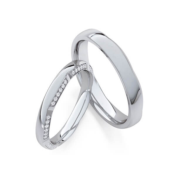 Paar Trauringe / Eheringe Platin 600/- zus. 0,210 ct, tw, si - RU-1775-5