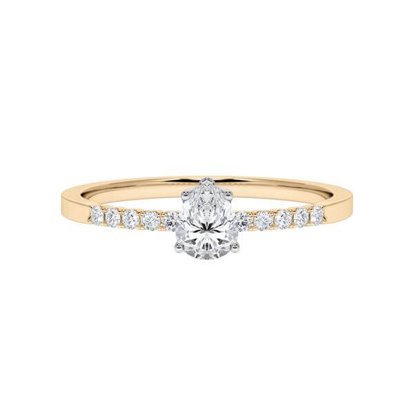 Verlobungsring Roségold 375/- Weißgold 375/- zus. 0,400 ct, tw, vs & tw, si - RU-1790-4