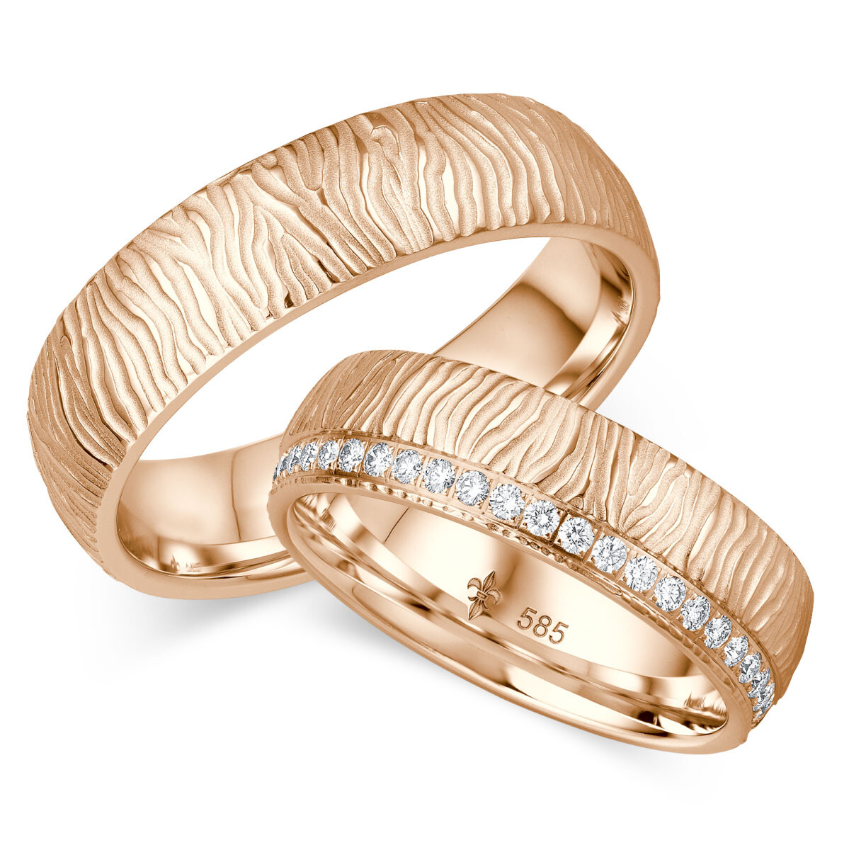 Giloy Trauringe Adéle Rotgold Brillantkranz