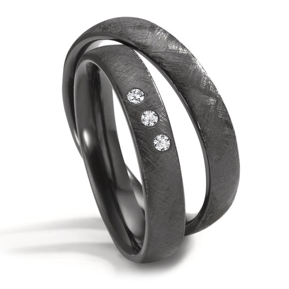 Eheringe aus Zirkonium 3 Brillanten Titanfactory 52670