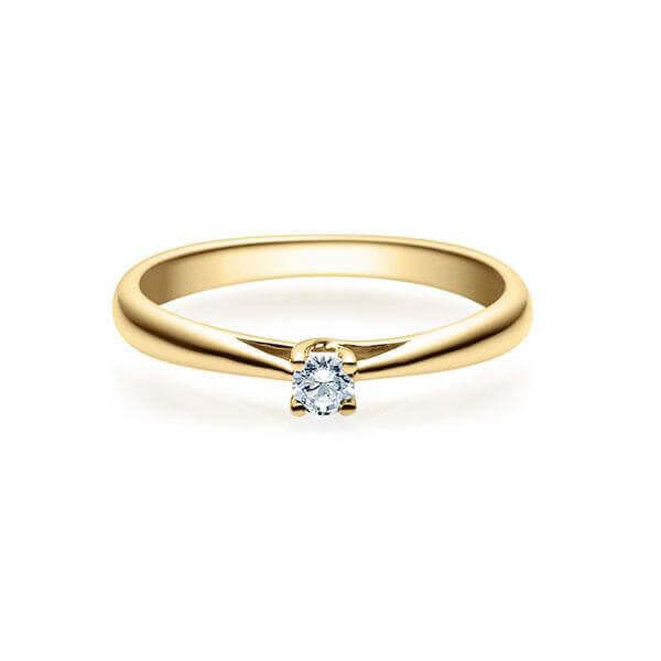 Verlobungsring Gelbgold 585/- zus. 0,080 ct, w, si - RU-1498-9