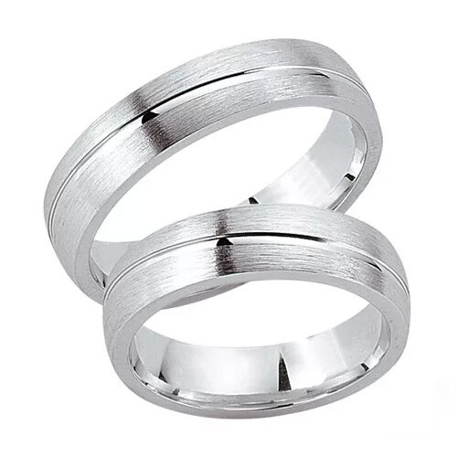 Schwarz Trauringe / Partnerringe Silber 925 SW925-020 Sterlingsilber feinmatt