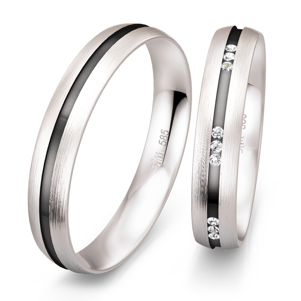 Saint Maurice Trauringe Weißgold & Graugold 49/83113 & 49/83112