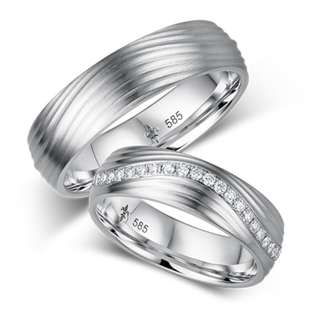 Giloy Trauringe Weißgold Modell 04 Angéline